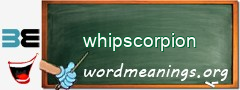 WordMeaning blackboard for whipscorpion